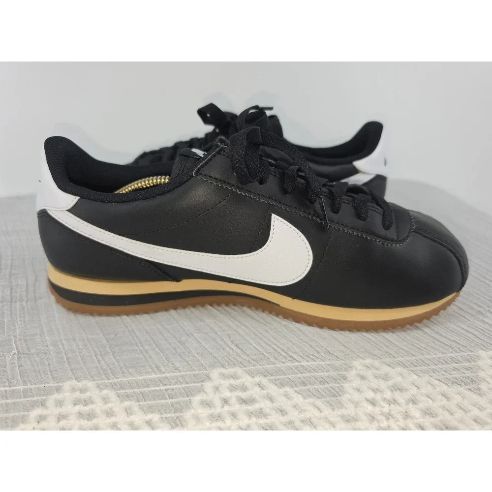 Nike Cortez Mens Black White Gum Light Brown Sneakers DM4044-002 Size 10